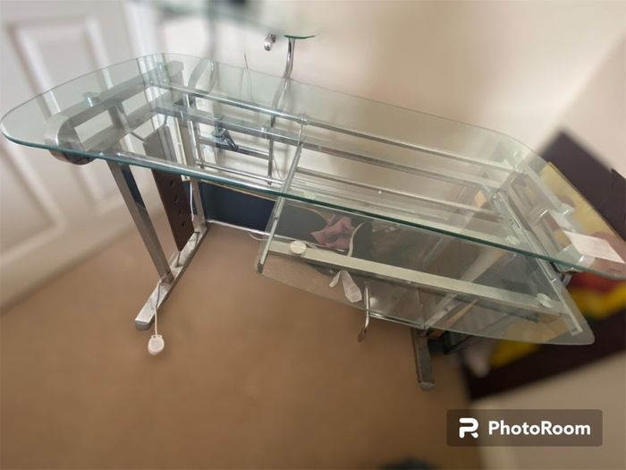 glass desk