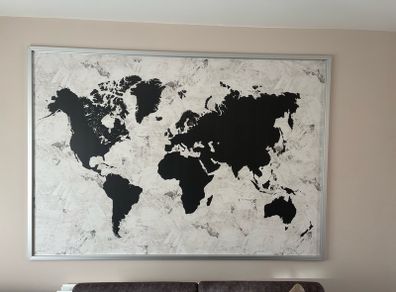 giant canvas world map 140x200cm