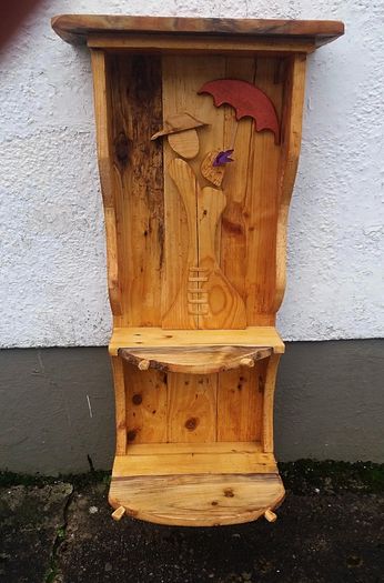 Rustic Driftwood Couple floating shelf display