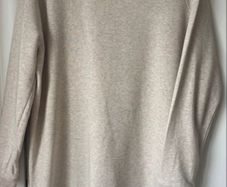 sweatshirt H&M long sweatshirt 100% cotton curved based size medium beige