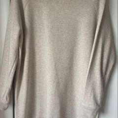 sweatshirt H&M long sweatshirt 100% cotton curved based size medium beige