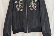 B.You Black Floral Embroidered Bomber Jacket Size 16