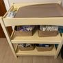 cream wooden baby changing table Image 3