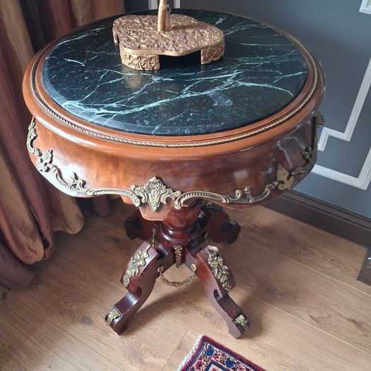round marble top antique table