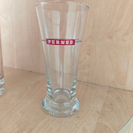 Old French Ricard x 3 and single Pernod anisette glasses