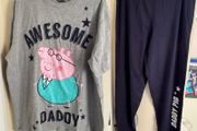 Peppa Pig Daddy Pig Awesome Daddy T-Shirt and Pants Pyjama Set
