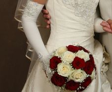 Custom made embroidered Wedding Dress  and accessories UK 8