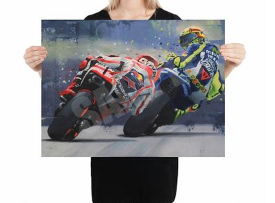 Valentino Rossi  Marc Marquez Moto GP poster A2 Size