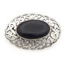 Vintage 925 Sterling Silver & Black Onyx Celtic Knot Brooch, Birmingham 1994 Image 3