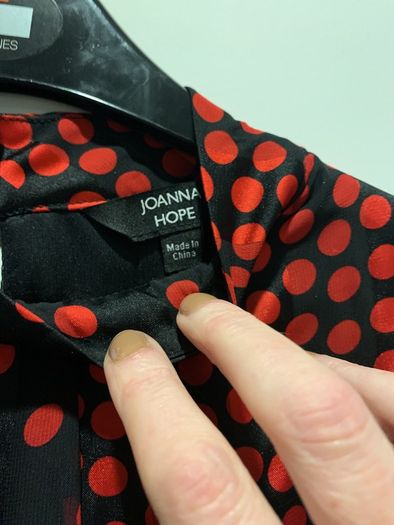 Dramatic polka dot blouse