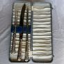 Vintage Carving Set - Knife Fork Steel - Silver Plated Handles in Case Image 3