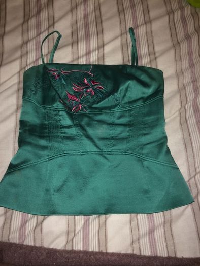 Green silk Karen Millen cami top