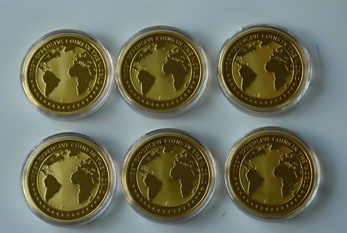 Complete Set of Gold plated 24 commemoratives of 'The Most Expensive Coins in the World'