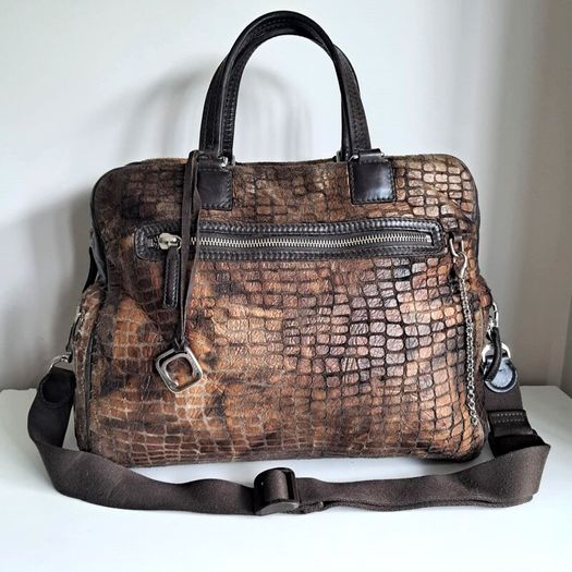 Vintage Orciani Duffel / Travel Bag / Medium Size Overnight Bag / Large Shoulder Purse.