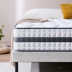 King Mattress, Hybrid Memory Foam and Spring, Zonal Support, Decompression, Medium Firm, Soft and Breathable Cloth, Mattress-in-Box, 150x200x22cm