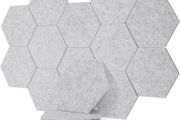 MULTIPLE COLOURS AVAILABLE 12 Pack Rdutuok High Density Hexagon Acoustic Panels,Acoustic Foam Panels 30 x 26 x1 cm Beveled Edge Tiles Sound Proof Padding for Recording Room,Offices,Home and Wall Decoration Silver Gray