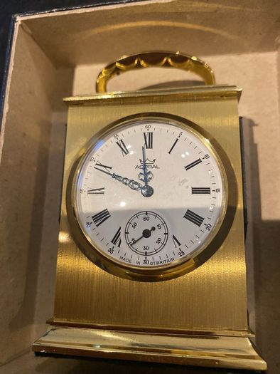 Astral Balmoral brass miniature clock