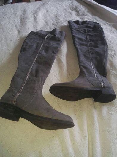Grey Long Boots