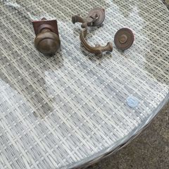 Vintage brass door knocker and knob