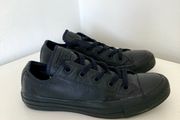 Black leather converse size 4/36.5
