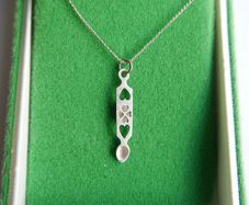 Vintage Sterling Silver 925 Welsh Daffodil Love Spoon Necklace, Heart Love Spoon Pendant
