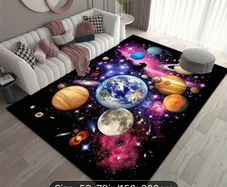 Space planets themed rug free postage