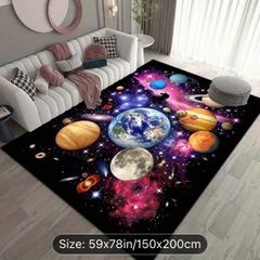 Space planets themed rug free postage