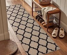 Boho Runner Rugs for Hallway Non Slip 60x180cm, Woven Runner Rugs for Kitchen, Braided Absorbent Long Floor Carpet, Washable Floor Mat for Entryway, Entrance, Bedroom, Hall