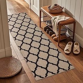 Boho Runner Rugs for Hallway Non Slip 60x180cm, Woven Runner Rugs for Kitchen, Braided Absorbent Long Floor Carpet, Washable Floor Mat for Entryway, Entrance, Bedroom, Hall