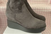 boots grey suede effect wedge sock boots size 41