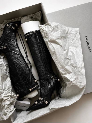 Balenciaga Cagole Arena Leather Boots Brand New