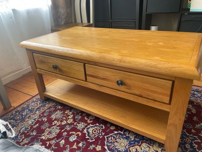 Wooden Coffee Table with Drawers