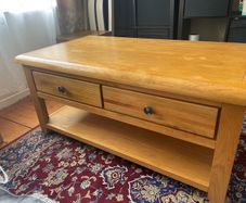 Wooden Coffee Table with Drawers