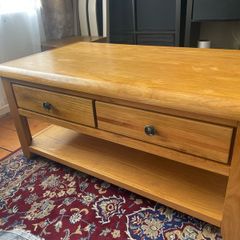 Wooden Coffee Table with Drawers