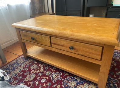 Wooden Coffee Table with Drawers