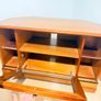 Wooden TV stand with glass door Image 3