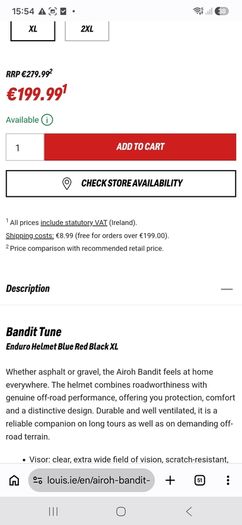 Airoh bandit tune xl new