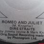 Dire Straits 7" Vintage  Cut Vinyl Record 1980 Romeo And Juliet ( Unique And Rare Very Collectable 7" Record). Image 4