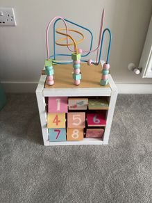 wooden activity cube