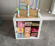 wooden activity cube