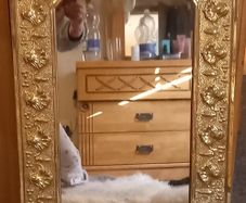 Brass framed mirror vintage 1950
