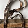 Vintage Woven Tote with Long Leather Straps Image 4