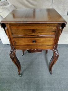 antique French cherrywood sewing table