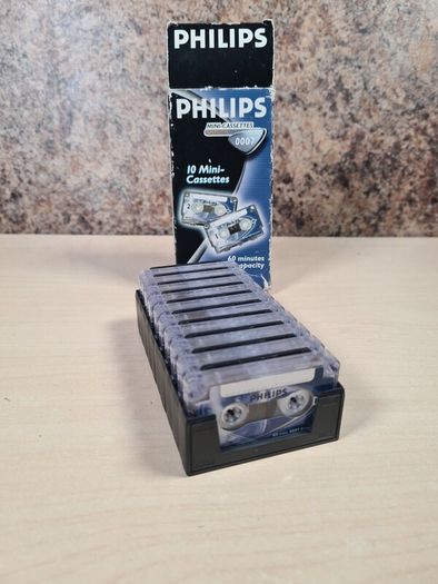 PHILIPS 0007 audio mini cassettes executive tape 60 min dictation tapes x 10 Blank dictaphone