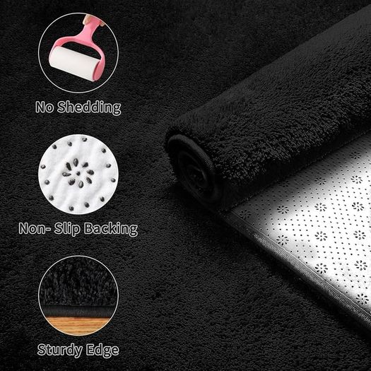 Carpet Rugs Living Room Large 160x230, Grey Rug for Bedroom Washable Area Rug Anti Slip Fluffy Rug Shaggy Cream Carpets Extra Large Rugs for Living Room Kids Room
