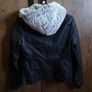 Faux Leather jacket size M with removable hood Image 2