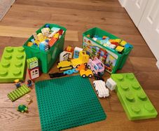 5kg Huge LEGO Duplo Bulk Lot with 2 Storage Boxes & Large Baseplate