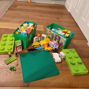 5kg Huge LEGO Duplo Bulk Lot with 2 Storage Boxes & Large Baseplate