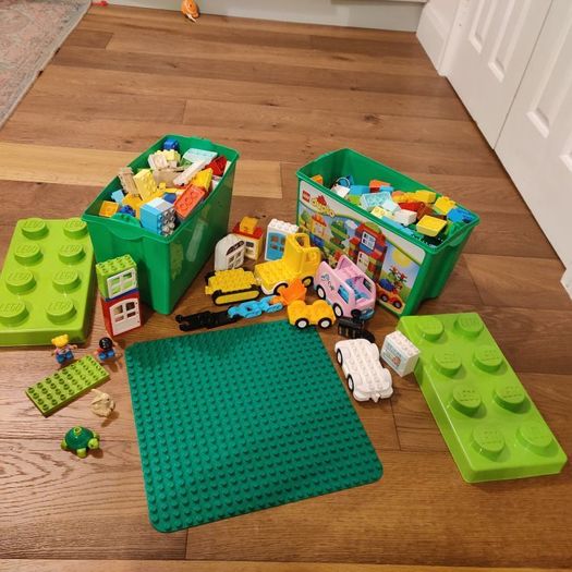 5kg Huge LEGO Duplo Bulk Lot with 2 Storage Boxes & Large Baseplate