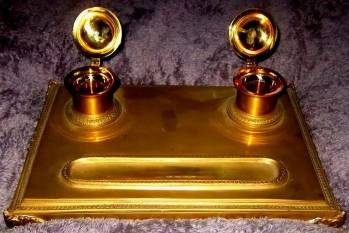 Early Victorian Brass Inkstand